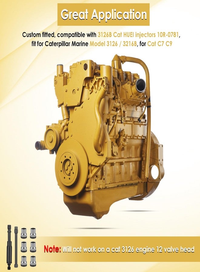 Yoursme أداة Yoursme لإزالة وتركيب غطاء حاقن الوقود مع مجموعة قطع غيار لجرارات Caterpillar Cat 3126B C7 C9 المزودة بحاقنات وقود من طراز HUEI - Image 2